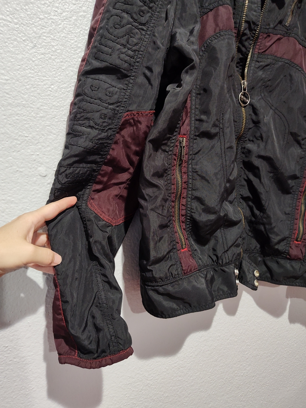 vintage Diesel Nylon men's Motorcycle/Racing Bomber Jacket size XL - Picture 3 of 15